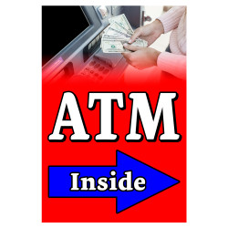 ATM Inside Economy A-Frame Sign 24" Wide by 36" Tall (Made in The USA) 841098106904