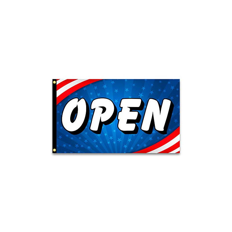 OPEN (Patriotic) Premium 3x5 Flag (Made in the USA)