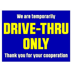 Drive-Thru Only (32" x 24") Perforated Removable Window Decal