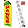 Title Pawns Windless Feather Flag Bundle (11.5' Tall Flag, 15' Tall Flagpole, Ground Mount Stake)