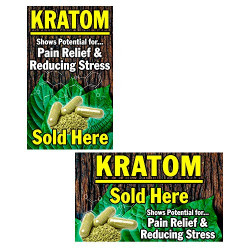 Kratom Sold Here 2 Pack Perforated Window Decal 9" x 15" each (Removable)