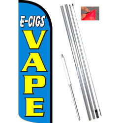 Vista Flags E-CIGS Vape Premium Windless Feather Flag Bundle (11.5' Tall Flag, 15' Tall Flagpole, Ground Mount Stake) 8410981632