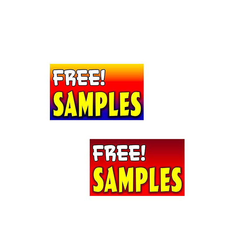 2 Pack Free Samples Perforated Window Decal 9" x 15" Each (Removable)