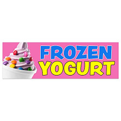 Frozen Yogurt Vinyl Banner 8 Feet Wide by 2.5 Feet Tall (Made in The USA) 841098185305