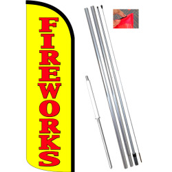 Vista Flags Fireworks Windless Feather Banner Flag Kit (Flag, Pole, & Ground Mt)