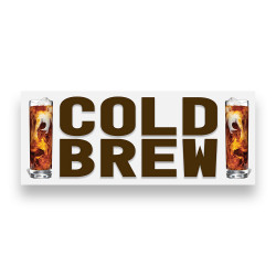 COLD BREW Vinyl Banner with Optional Sizes (Made in the USA)