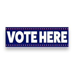 VOTE HERE Vinyl Banner with...