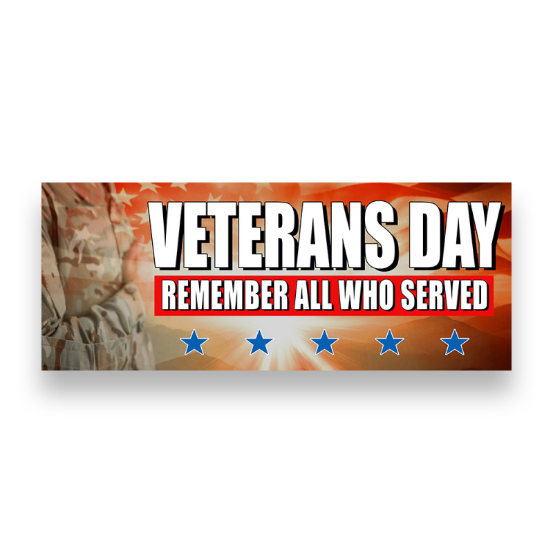 VETERANS DAY Vinyl Banner with Optional Sizes (Made in the USA)