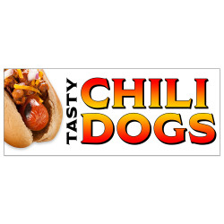 Chili Dogs Vinyl Banner with Optional Sizes (Made in the USA)