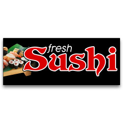 Fresh Sushi Vinyl Banner with Optional Sizes (Made in the USA)