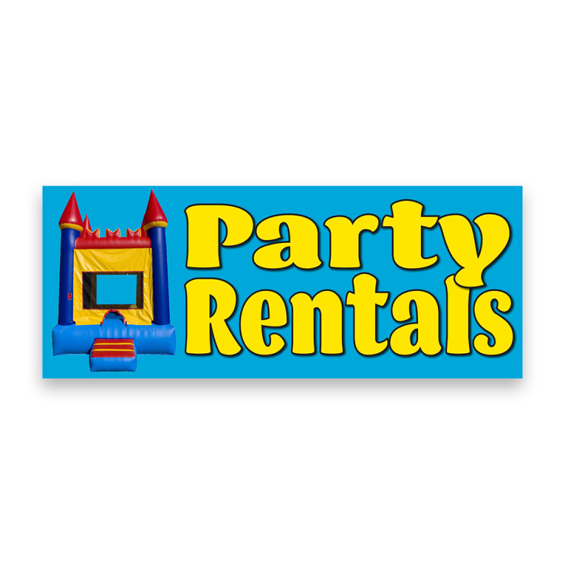 Party Rentals Vinyl Banner with Optional Sizes (Made in the USA)