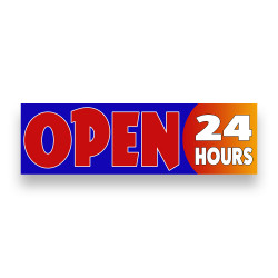 OPEN 24 HOURS Vinyl Banner...