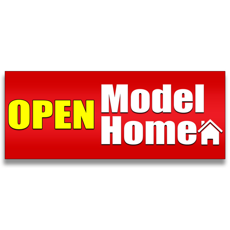 Model Home Open Vinyl Banner with Optional Sizes (Made in the USA)