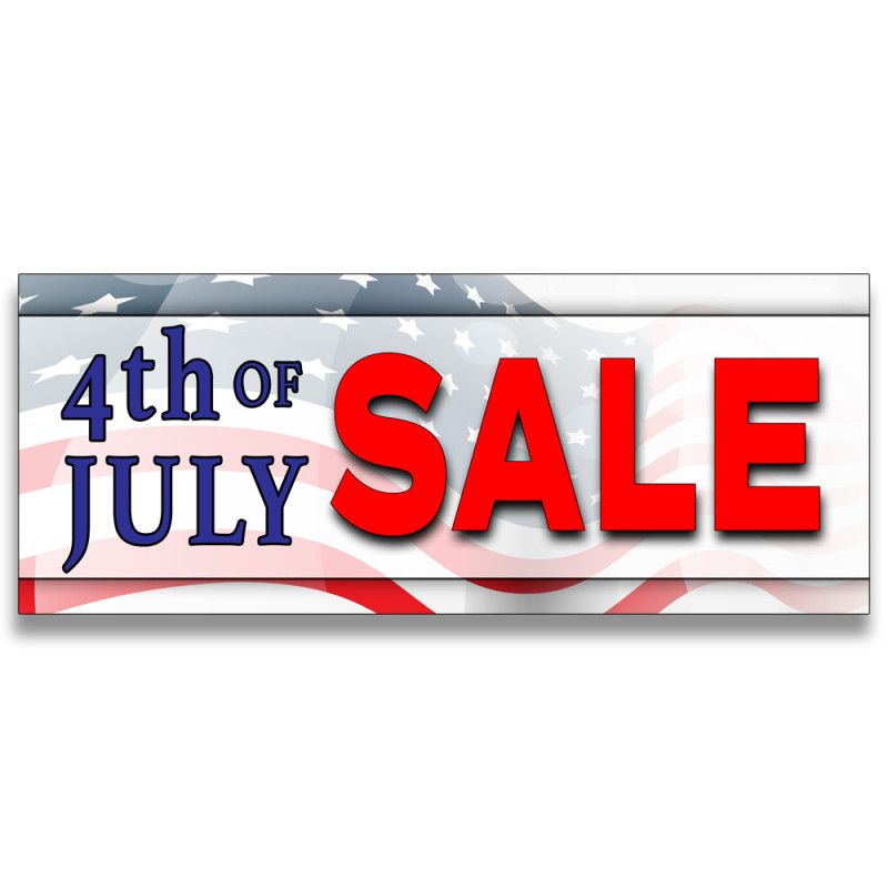 4th of July Sale Vinyl Banner with Optional Sizes (Made in the USA)