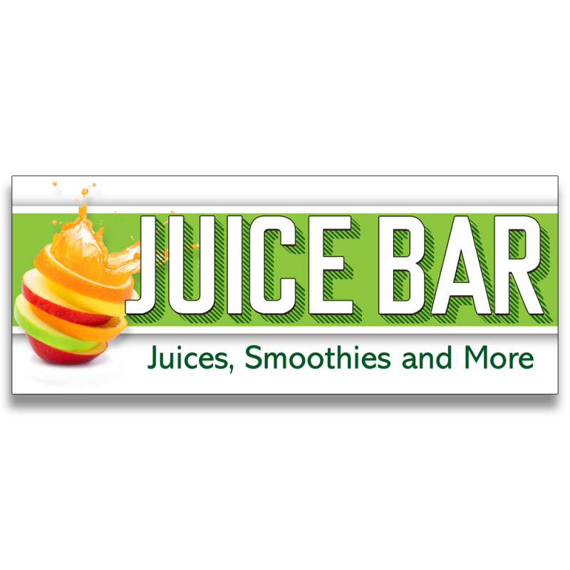 Juice Bar Vinyl Banner with Optional Sizes (Made in the USA)