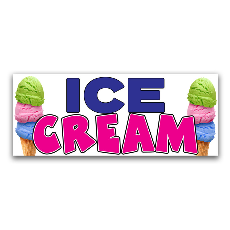 Ice Cream Vinyl Banner with Optional Sizes (Made in the USA)