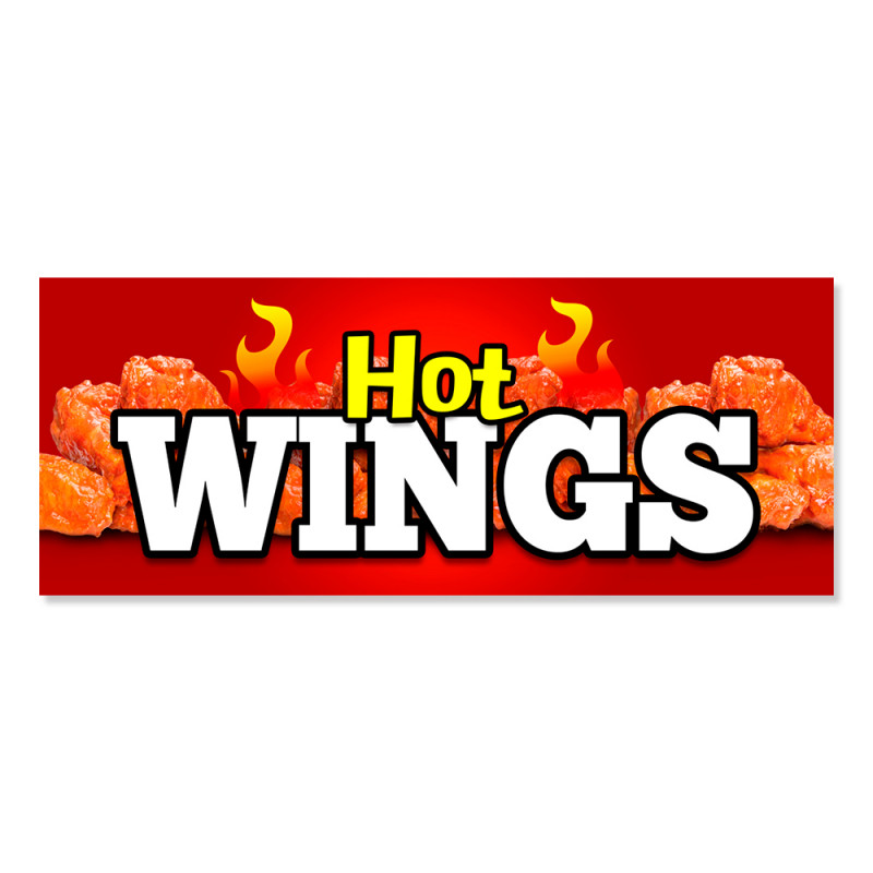 Hot Wings Vinyl Banner with Optional Sizes (Made in the USA)