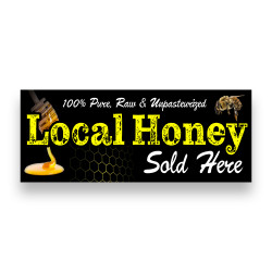 Local Honey Vinyl Banner with Optional Sizes (Made in the USA)