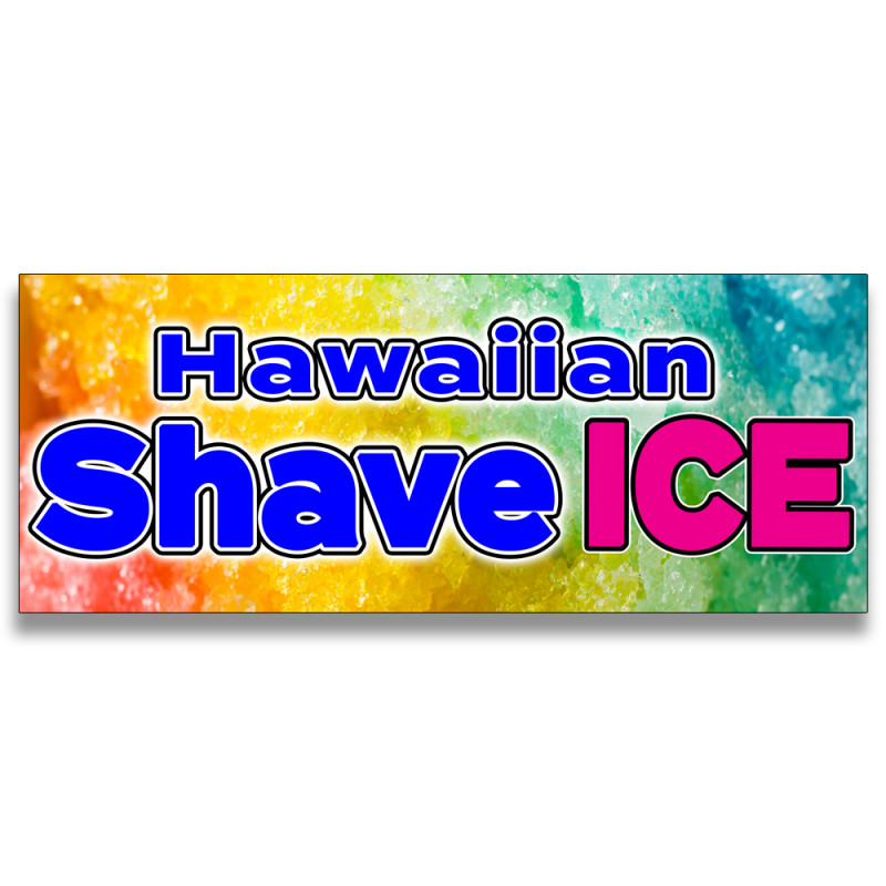 Hawaiian Shave Ice Vinyl Banner with Optional Sizes (Made in the USA)