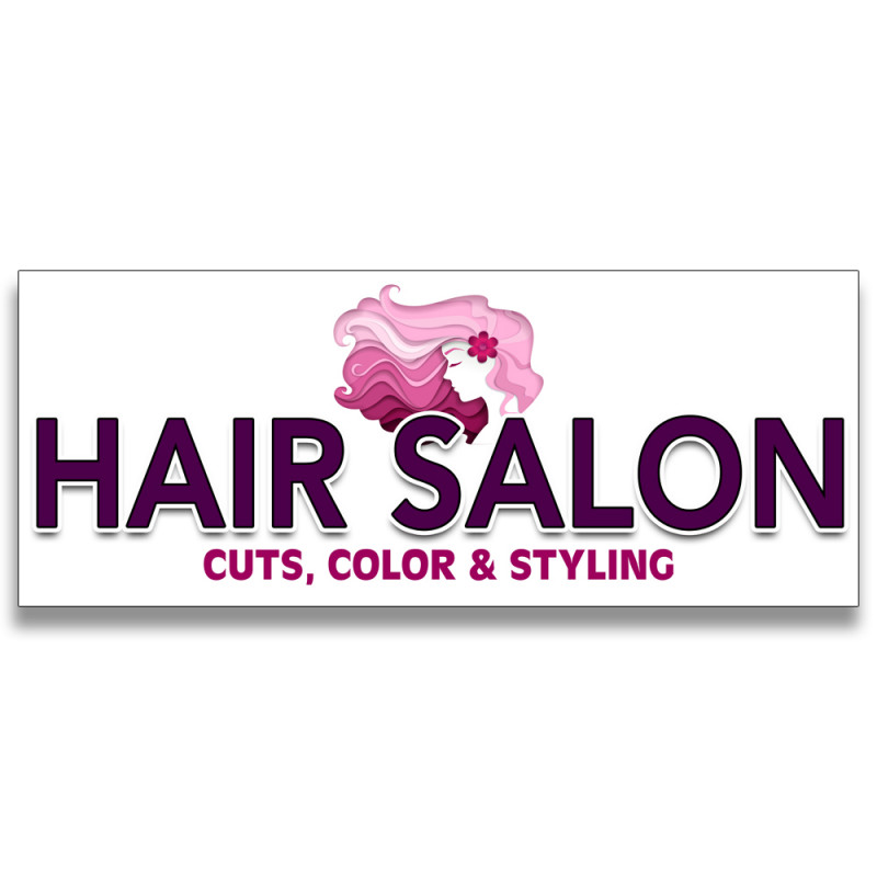 Hair Salon Vinyl Banner with Optional Sizes (Made in the USA)