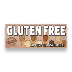 GLUTEN FREE Options Available Vinyl Banner with Optional Sizes (Made in the USA)