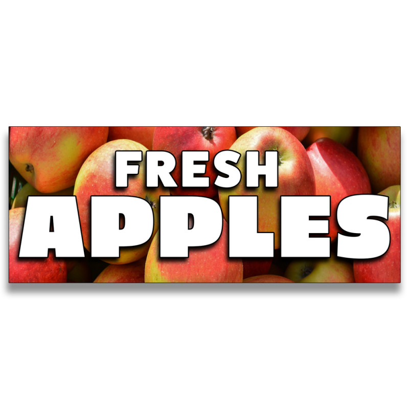 Fresh Apples Vinyl Banner with Optional Sizes (Made in the USA)