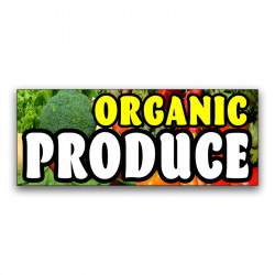 Organic Produce Vinyl Banner with Optional Sizes (Made in the USA)