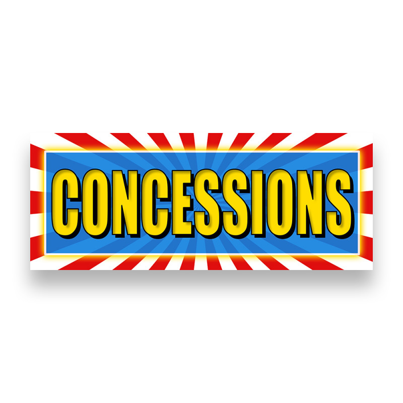 CONCESSIONS Vinyl Banner with Optional Sizes (Made in the USA)