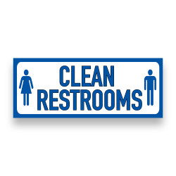 CLEAN RESTROOMS Vinyl Banner with Optional Sizes (Made in the USA)