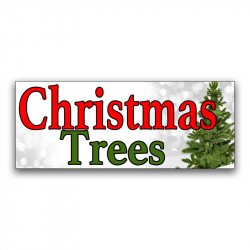 Christmas Trees Vinyl Banner with Optional Sizes (Made in the USA)