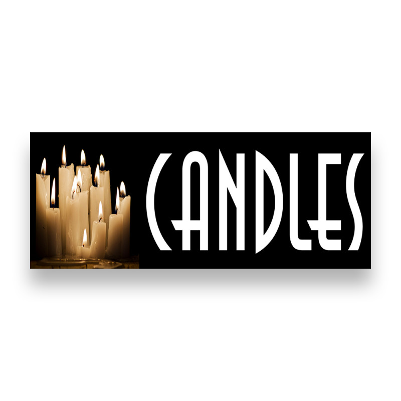 CANDLES Vinyl Banner with Optional Sizes (Made in the USA)