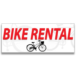 Bike Rental Vinyl Banner with Optional Sizes (Made in the USA)