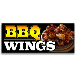 BBQ wings Vinyl Banner with Optional Sizes (Made in the USA)