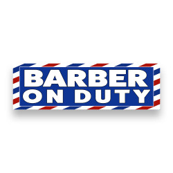 BARBER ON DUTY Vinyl Banner...