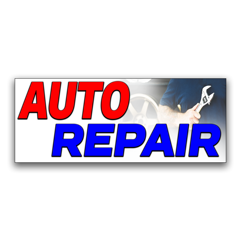 Auto Repair Vinyl Banner with Optional Sizes (Made in the USA)