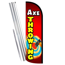 Axe Throwing Premium Windless Feather Flag Bundle (Complete Kit) OR Optional Replacement Flag Only