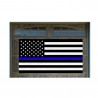 Thin Blue Line US Flag Police Support Vintage Wood Look 42" x 78" Magnetic Garage Banner For Steel Garage Doors