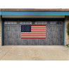 US Flag Wood Look 42" x 78" Magnetic Garage Banner For Steel Garage Doors