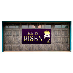 He Is Risen Easter Magnetic 42" x 84" Garage Banner For Steel Garage Doors