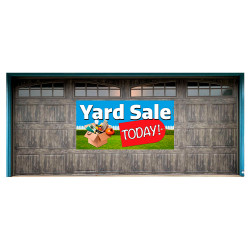 Yard Sale Today! Magnetic 42" x 84" Garage Banner For Steel Garage Doors