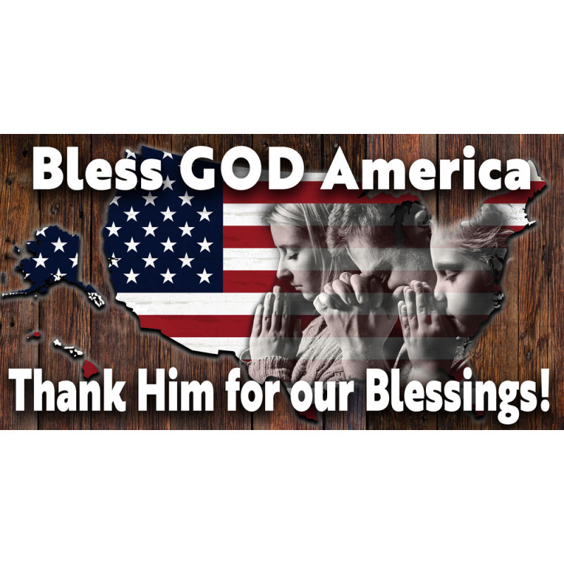 Bless GOD America US Flag Map 21" x 40" Magnetic Garage Banner For Steel Garage Doors