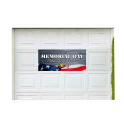 Memorial Day 21" x 47" Magnetic Garage Banner For Steel Garage Doors