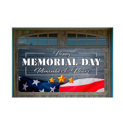 Memorial Day Magnetic 42" x 84" Garage Banner For Steel Garage Doors