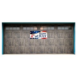 Happy 4th of July 21" x 47" Magnetic Garage Banner For Steel Garage Doors