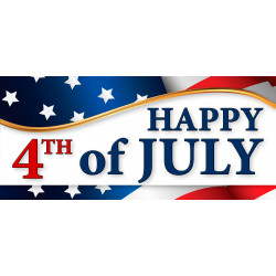 Happy 4th of July 21" x 47" Magnetic Garage Banner For Steel Garage Doors