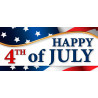 Happy 4th of July 21" x 47" Magnetic Garage Banner For Steel Garage Doors