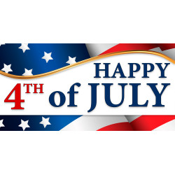 Happy 4th of July 42" x 84" Garage Banner For Steel Garage Doors