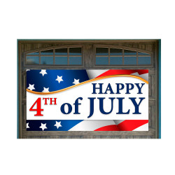 Happy 4th of July 42" x 84" Garage Banner For Steel Garage Doors