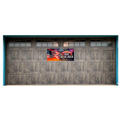 Happy 4th of July (Fireworks) 21" x 47" Magnetic Garage Banner For Steel Garage Doors