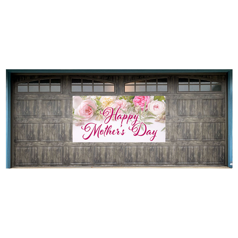 Happy Mothers Day Magnetic 42" x 84" Garage Banner For Steel Garage Doors